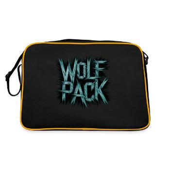 Groomsmen Gifts Bachelor Team Wolf Pack Funny - Retro Tasche - Schwarz/Gold - Hinten