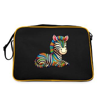 Colorful zebra - Retro Bag - black/gold - Back