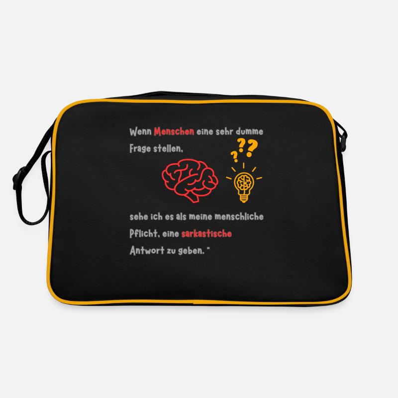 When people ask a very stupid question - Retro Bag - black/gold