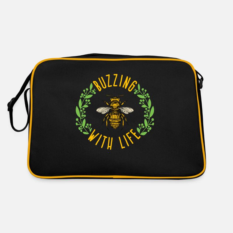 Buzzing with bees - Retro Bag - black/gold