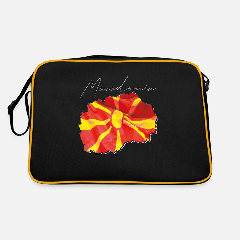 Drapeau de la Macédoine en Macédoine Carte FR Sac Retro