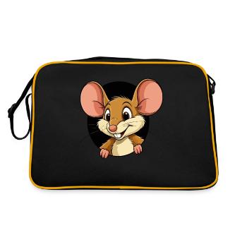 La souris sort du trou - Sac Retro - noir/or - Dos