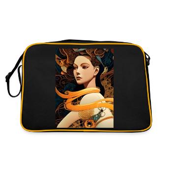 Naina - Geometric Mechanical Art Style - Retro Bag - black/gold - Back