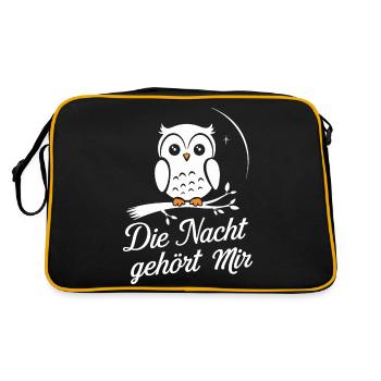 oiseau de nuit hibou hibou oiseau - Sac Retro - noir/or - Dos