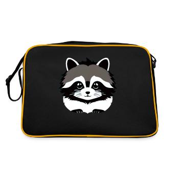 Ratons laveurs Mignon Cartoon Raccoon 11 - Sac Retro - noir/or - Dos