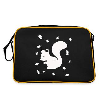 Écureuil - Tamia - Animal forestier - Nature - Sac Retro - noir/or - Dos