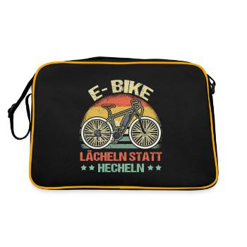 Lächeln Statt Hecheln - Retro Tasche - Schwarz/Gold - Hinten