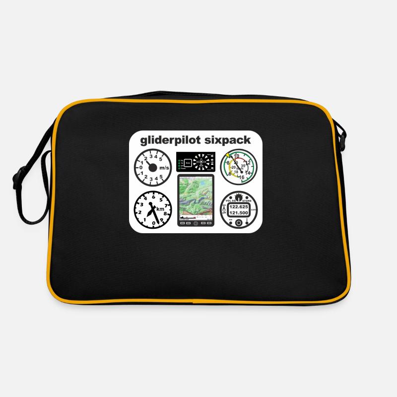 sixpack planeur planeur planeur - Sac Retro - noir/or