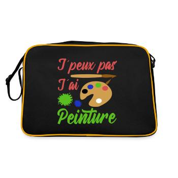 Peinture shirt je peux pas j´ai peinture artiste - Sac Retro - noir/or - Dos