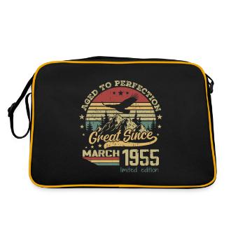 69 years old Aged to Perfection born in March 1955 - Retro Bag - black/gold - Back