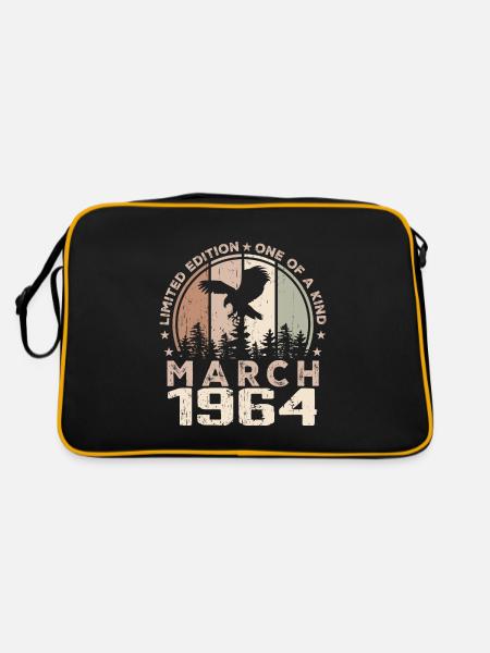 Unvergleichlich seit März 1964, 60. Jahrestag - Retro Tasche - Schwarz/Gold