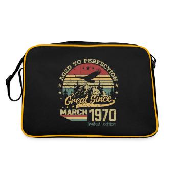54 years old Aged to Perfection born in March 1970 - Retro Bag - black/gold - Back