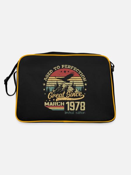 46 years old Aged to Perfection born in March 1978 - Retro Bag - black/gold - Back