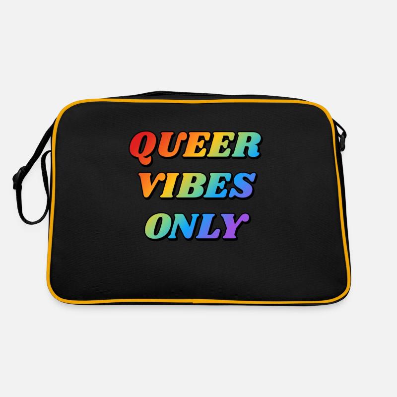 Queer Vibes Only rainbow colors Retro Bag