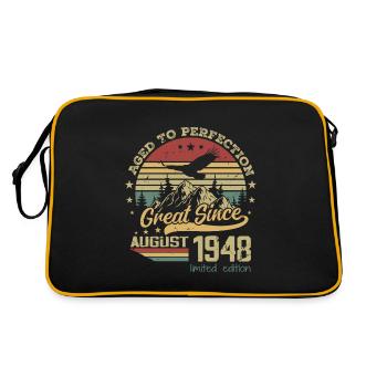 76 years old Aged to perfection born in August 1948 - Retro Bag - black/gold - Back