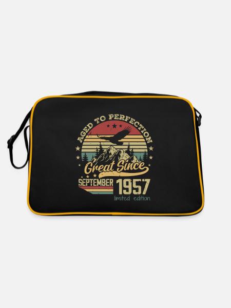 67 years old Aged to Perfection born: September 1957 - Retro Bag - black/gold - Back