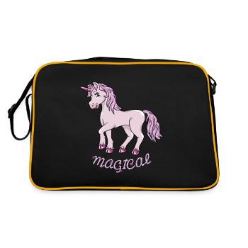 Souriante licorne mignonne - Sac Retro - noir/or - Dos