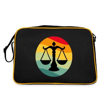 balance rétro vintage sunset zodiaque signe astro - Sac Retro - noir/or - Dos