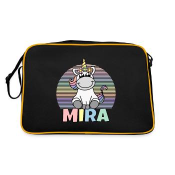 Nom de la licorne Mira - Sac Retro - noir/or - Dos