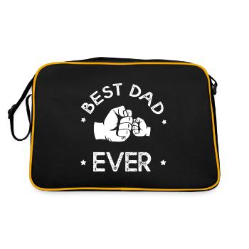 Papa best dad ever gift - Retro Bag - black/gold - Back