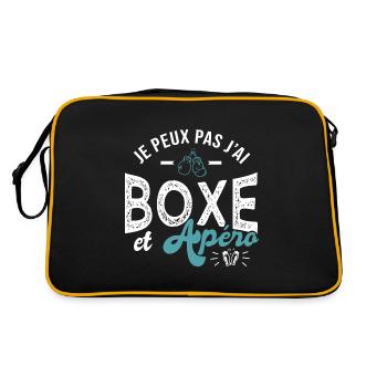 je peux pas j ai boxe et apéro Humour boxe - Sac Retro - noir/or - Dos