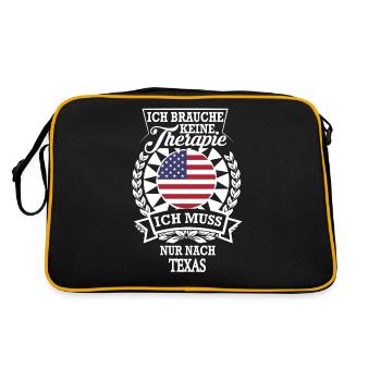 Texas Fans Geschenk für USA Abenteuerlustige - Retro Tasche - Schwarz/Gold - Hinten