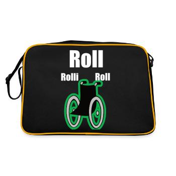 Rollstuhl - Retro Tasche - Schwarz/Gold - Hinten