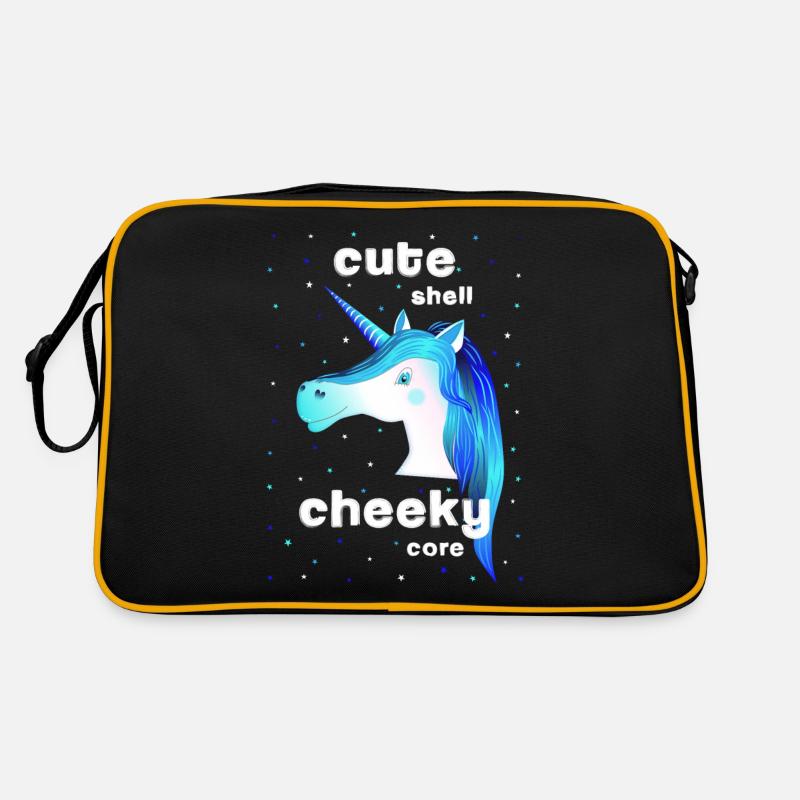 blue unicorn cute cheeky Retro Bag