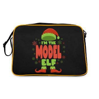 Model Weihnachtself - Retro Tasche - Schwarz/Gold - Hinten