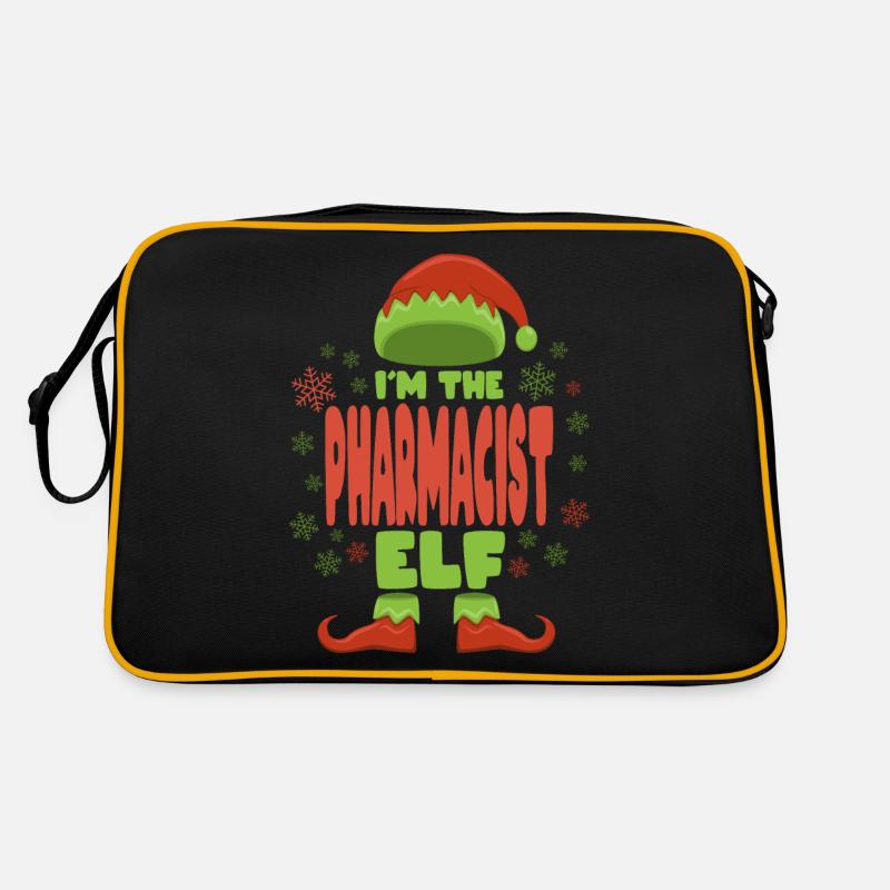 Apotheker Weihnachtself - Retro Tasche - Schwarz/Gold