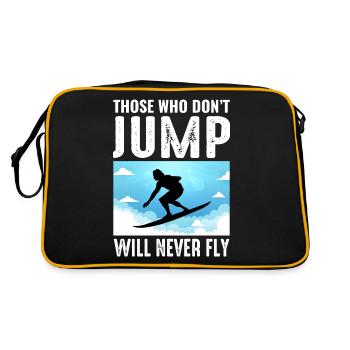 Skysurf Parachutisme Extreme Sport Skydiver Drôle - Sac Retro - noir/or - Dos