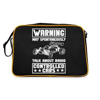 RC Auto Hobby Spruch Ferngestuertes Auto - Retro Tasche - Schwarz/Gold - Hinten