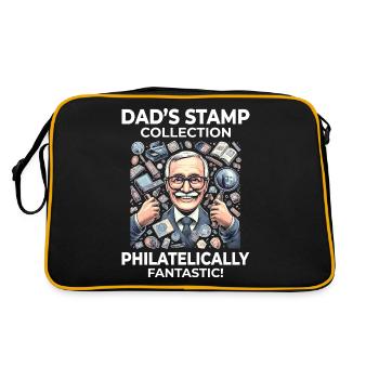 Collectionneur de timbres-poste vintage papa philatéliste - Sac Retro - noir/or - Dos