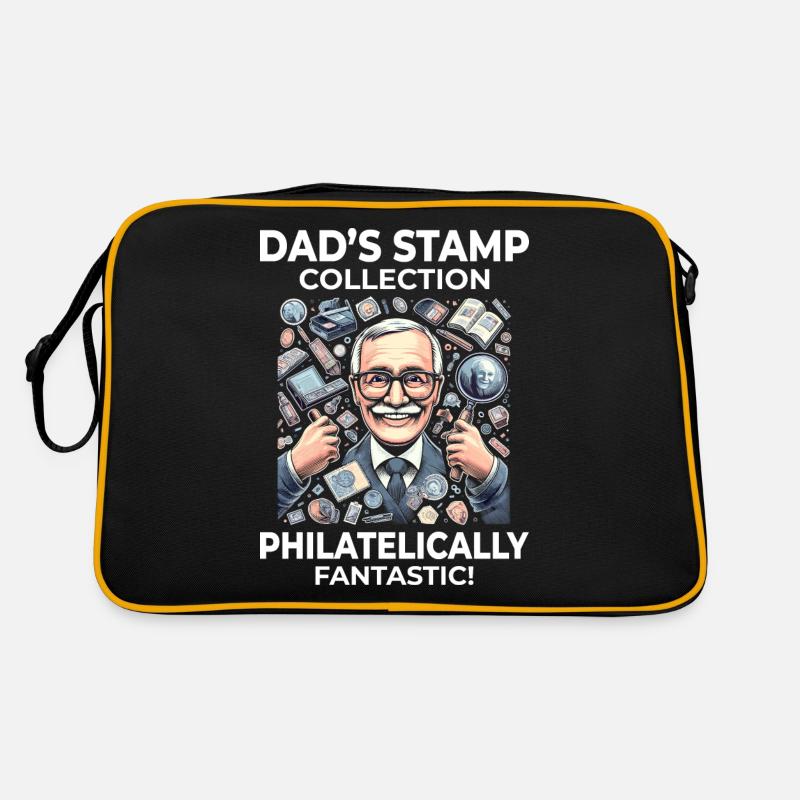 Collectionneur de timbres-poste vintage papa philatéliste - Sac Retro - noir/or