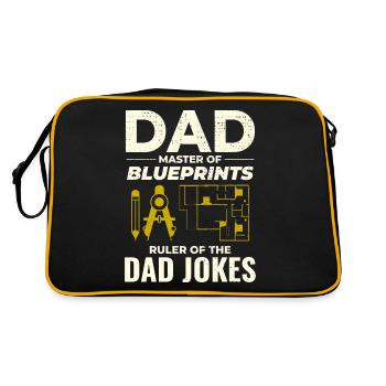 Architect : Master of Blueprints and Dad Jokes 📐 - Retro Bag - black/gold - Back