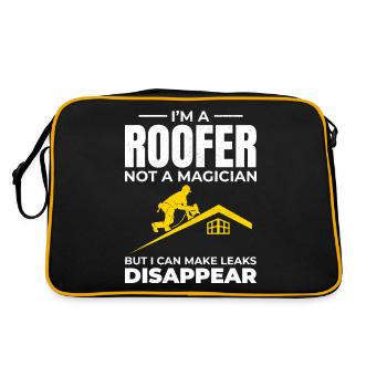 Roofer Roofing Roof Repair Mechanic Contractor - Retro Bag - black/gold - Back