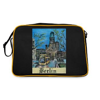 KaiserWilhelmKirche - Retro Tasche - Schwarz/Gold - Hinten