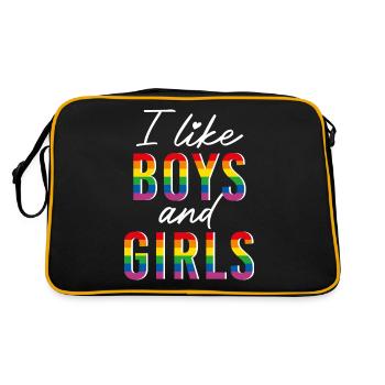 LGBTQIA+ J’aime les garçons et les filles - Sac Retro - noir/or - Dos