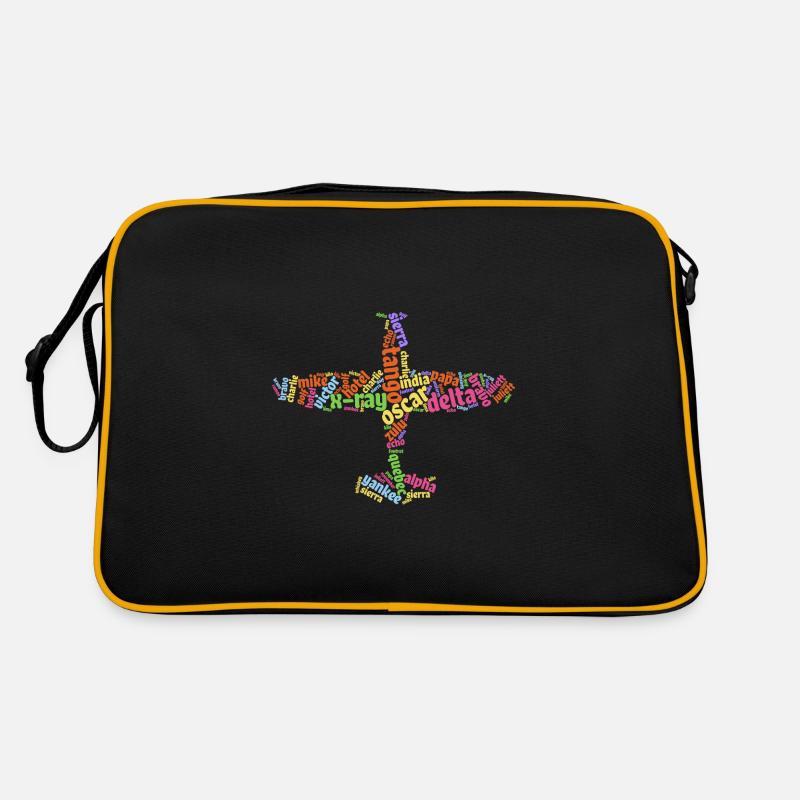 Word cloud plane alphabet school pilot gift Retro Bag