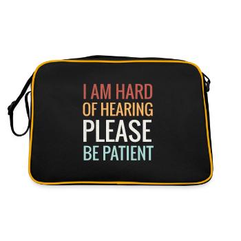 La déficience auditive | Cadeau Personnes malentendantes - Sac Retro - noir/or - Dos