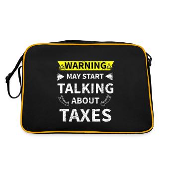 Steuerberater Buchhalter Geschenk Steuern - Retro Tasche - Schwarz/Gold - Hinten