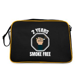 2 Jahre Rauchfrei | Rauchen Augehört Ex-Raucher - Retro Tasche - Schwarz/Gold - Hinten