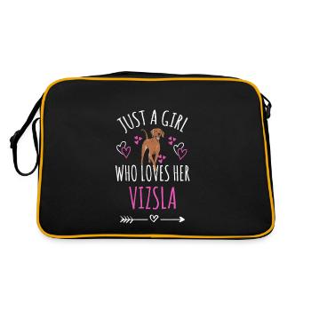Only A Girl Who Loves Her Vizsla Viszla Dog - Retro Bag - black/gold - Back