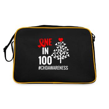 CHD Awareness Shirt | CHD Congenital heart defect - Retro Bag - black/gold - Back