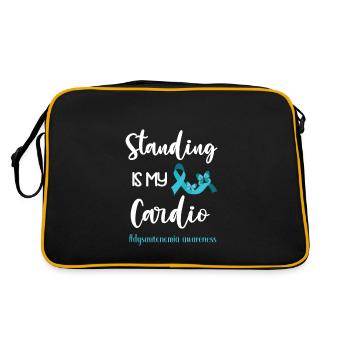 Dysautonomie Geschenk POTS Riley Day Syndrom - Retro Tasche - Schwarz/Gold - Hinten