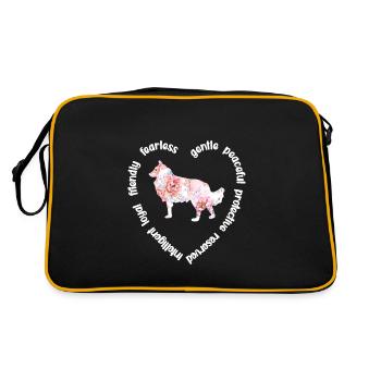 Longhair Collie Lover Collie Mama - Retro Bag - black/gold - Back