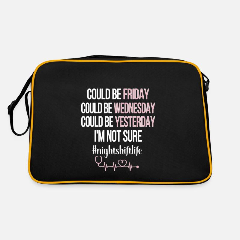 Nachtschicht Krankenpflegerin Krankenschwester - Retro Tasche - Schwarz/Gold