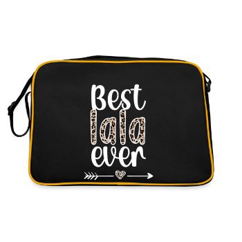 Beste Lala Oma Muttertag Geschenk Lala Großmutter - Retro Tasche - Schwarz/Gold - Hinten