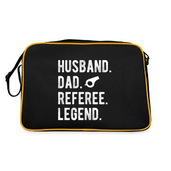 Schiedsrichter Ehemann Papa Referee Unparteiischer - Retro Tasche - Schwarz/Gold - Hinten