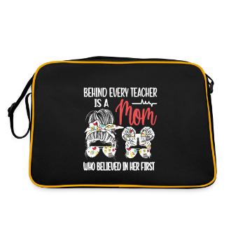 Mother of a teacher Mama of a teacher Mother - Retro Bag - black/gold - Back